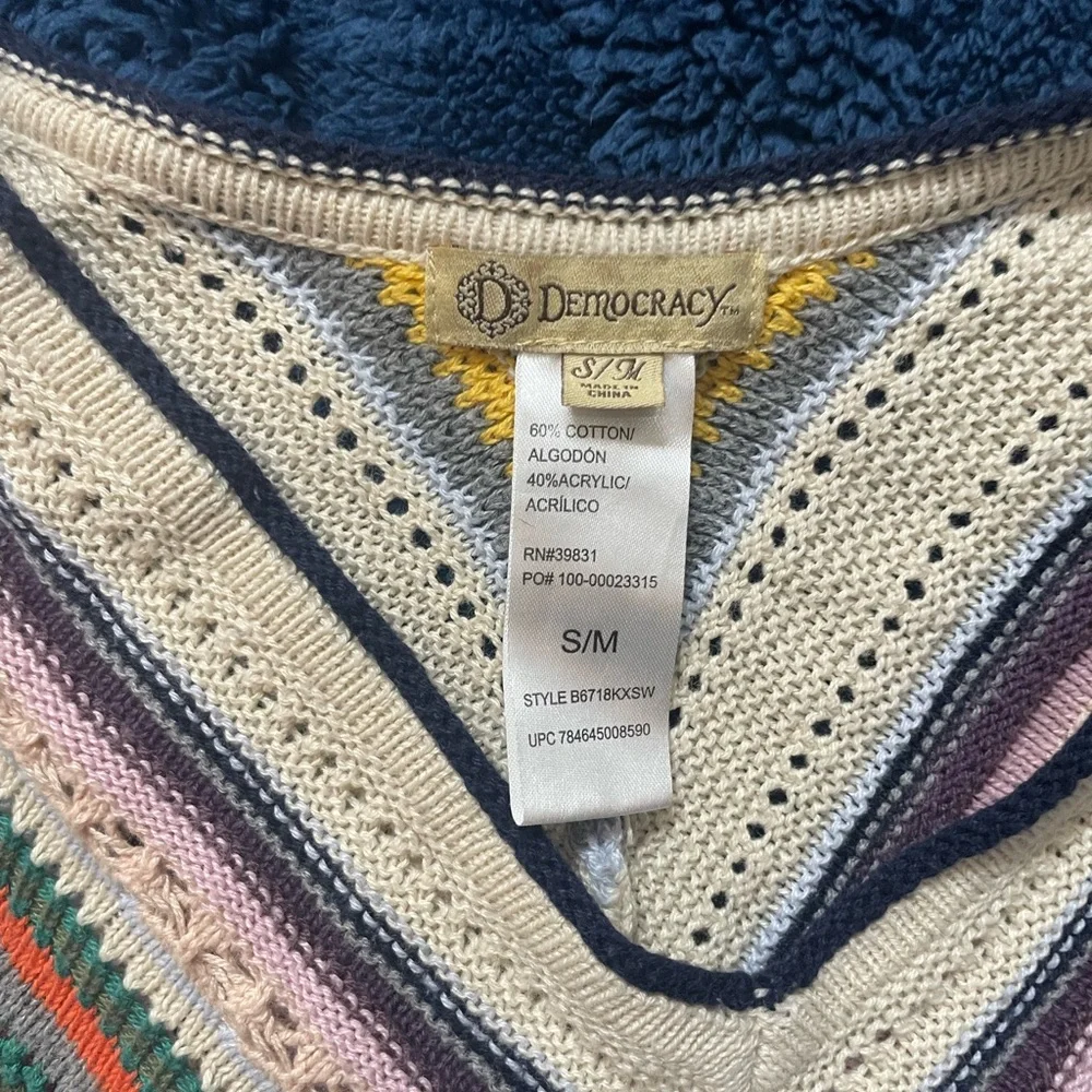 Democracy Multicolor Chevron Poncho - Picture 2 of 2
